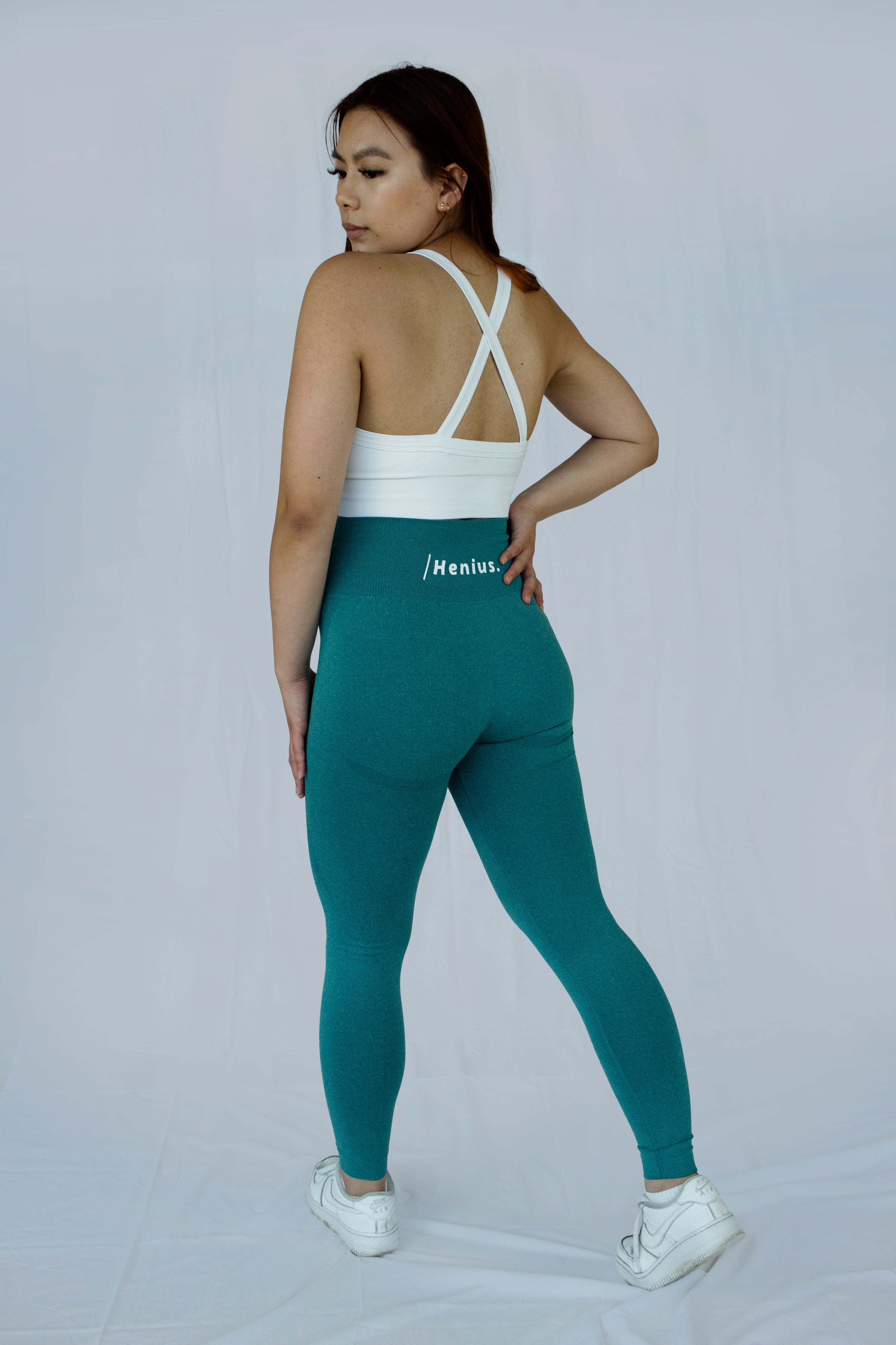 Green leggings in clearance store